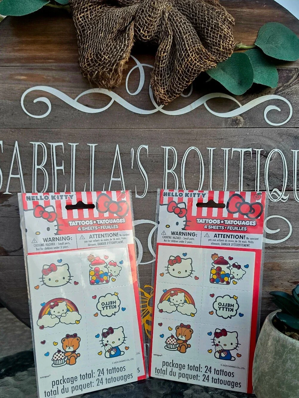 2 Hello Kitty & Friends Tattoos 24ct